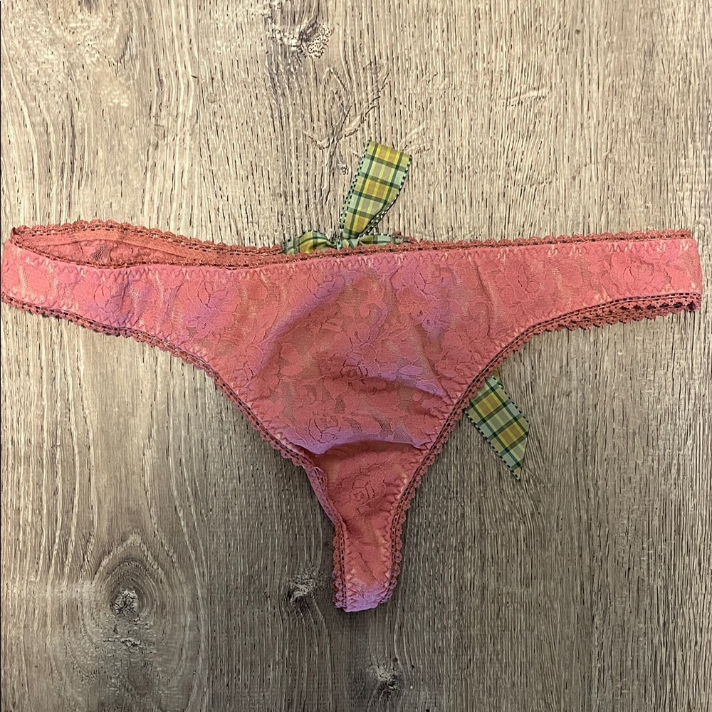 Victoria's Secret Lace Panties with Plaid Bow